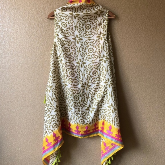 Soft Surroundings Fringe Kimono Summer Vest M/L - Picture 4 of 6